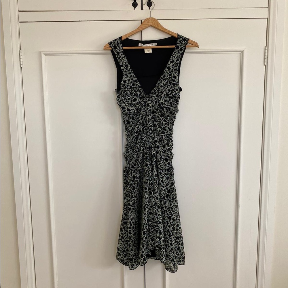 Max Studio Ruched Pattern Fit & Flare Ruched Dress